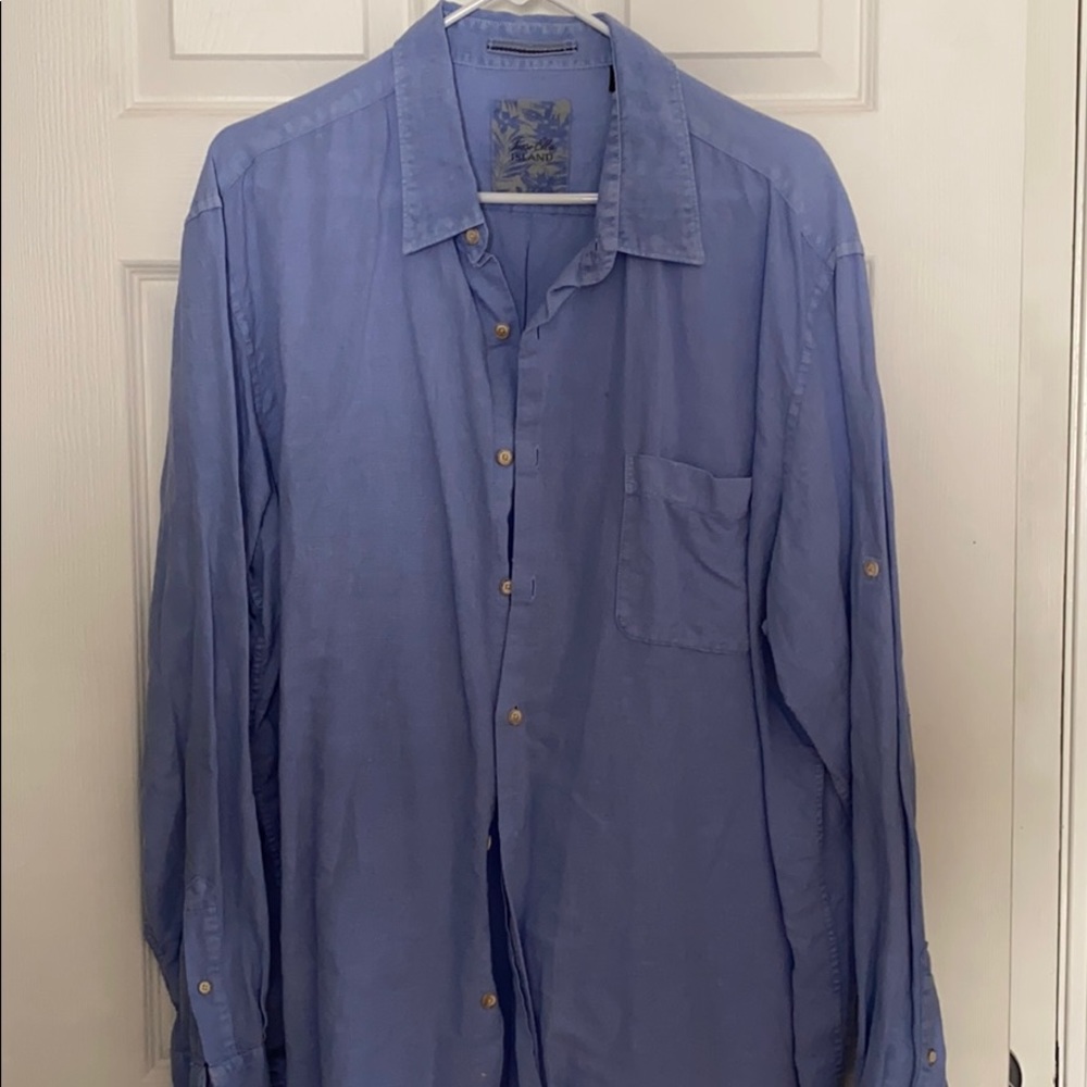 Linen cotton blend casual long sleeve button up
